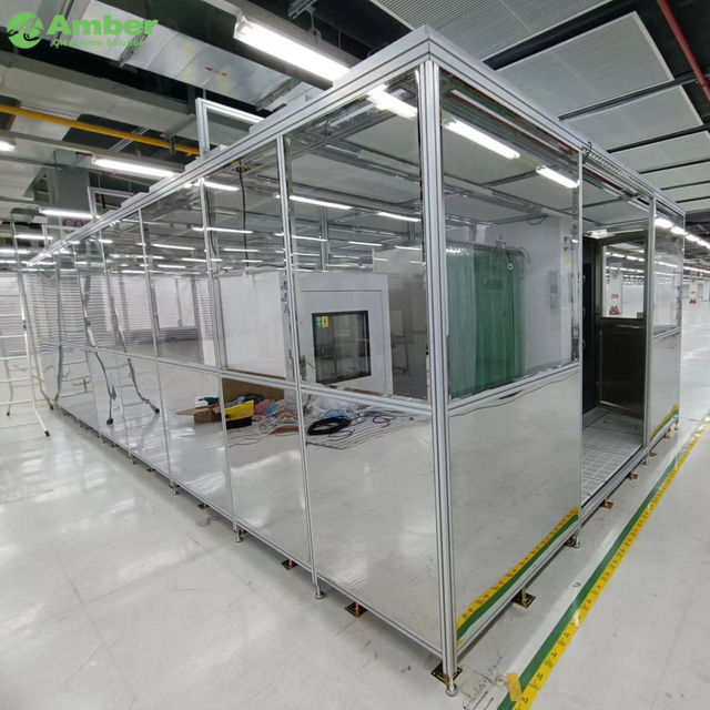 Klasse 100 Einfacher sauberer Raum modularer sauberer Stand mit antistatischer Vorhang